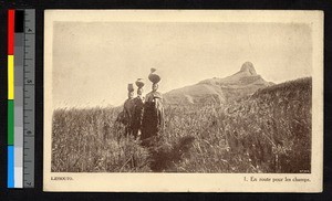 Women carrying jugs on their heads, Lesotho, ca.1920-1940