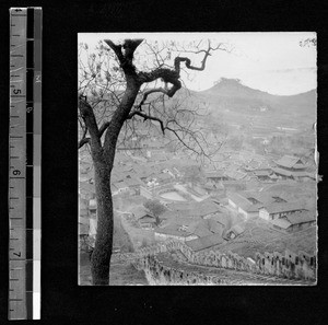 View of the city from the mountain, Leshan, Sichuan, China, ca.1929