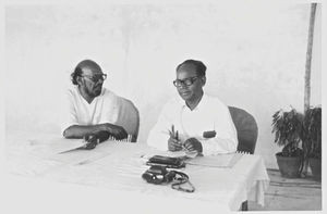 Tamil Nadu, South India. Bishop Munshi M. Tudu, NELC, and Dr. K. Rajaratnam, UELCI, at the Maha