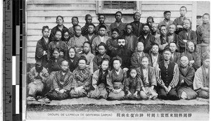 Group portrait at a Hansen's Disease colony, Gotemba, Japan, ca. 1920-1940