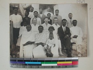 Catechist students taking a course, Morombe, Madagascar, 1927