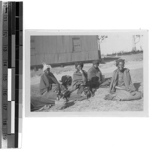 Tembu women waiting for medicine, Baziya, South Africa East, 1931