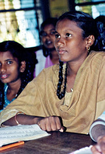 Tamil Nadu, South India. A student at Siloam Girl's Boarding School, Tirukoilur. December 2000