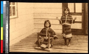 Girls making thread, India, ca.1920-1940