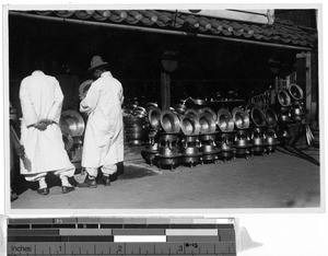 Charcoal brazier shop, Korea, ca. 1920-1940