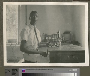 African laboratory technician, Blantyre Mission Hospital, Malawi, ca.1926