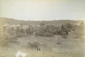 Camp before the sunrise, in Mangwato, Northern Rhodesia, Zambia