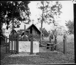 Grave of the killed missionaries Karl Segebrock and Gerald Ovir and chapel, Nkoaranga, Tanzania, 1923