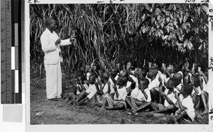 Class being taught outside, Union of South Africa, Africa, 1936