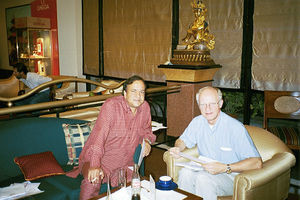 Kathmandu, Nepal, Nov. 2001. Jørgen Nørgaard Pedersen in conversation with Dr. Ramesh Khatry