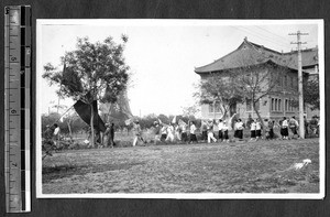 Students parade related to Jinan Incident, Jinan, Shandong, China, 1928