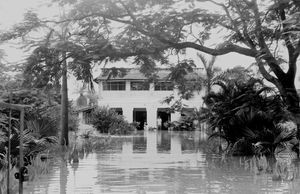 East Jeypore, Orissa, India. The Gunupur Boys Hostel during the flooding, September 1980