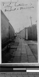 Alley entrance to convent and mission, Yeung Kong, China, ca. 1925