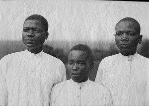 Three African young men, Tanzania, ca.1893-1920