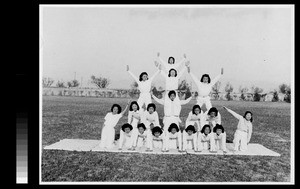 Women students in gymnastics class, Yenching University, Beijing, China, 1941