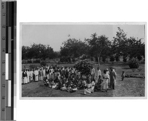 Welcoming brother Baudert, Ipole, Unyamwezi, Tanzania, ca.1929-1930