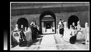 Women students of Yenching University on picnic on grounds of Temple of Heaven, Beijing, China, ca.1920-1930