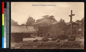 Men making bricks, Cote d'Ivoire, ca.1920-1940