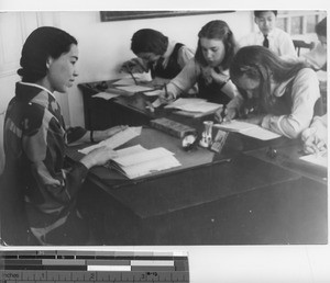 Eighth grade students at the Academy at Dalian, China, 1939