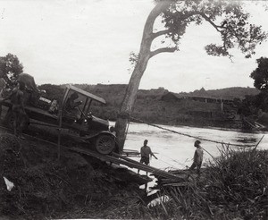 Crossing the river, in Cameroon