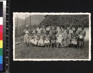 Missionary, W H Hudspeth with church leaders, Stonegateway, Yunnan, China, ca. 1936