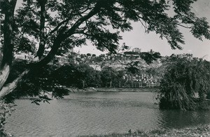 Queen palace viewed from the lake Anosy, in Madagascar