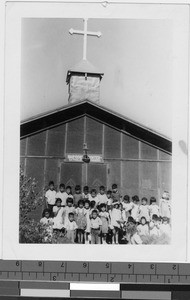 Summer school group at Colorado River Relocation Center, Poston, Arizona, ca. 1945