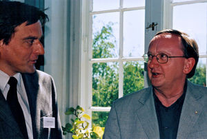 Reception i anledning af Danmissions fødsel, 1.1.2000. På billedet ses Robert Hinnerskov og Ove Bro Henriksen