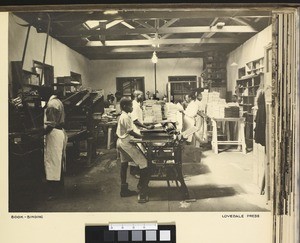 Printing workshop, Lovedale, South Africa, ca.1938