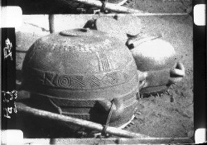 Drums used during initiation ceremony, South Africa, ca. 1930