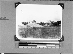 A traditional prayer house on a termite mound, Nyasa, Tanzania, 1936