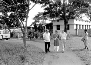 Nilphamari Leprosy Hospital, Bangladesh, September 1991. Guided tour after completion of the Da