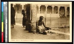 At a temple, India, ca.1920-1940