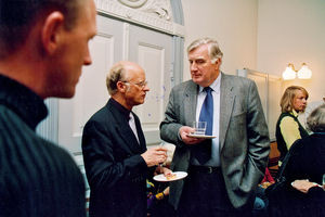 Jørgen Nørgaard Pedersen's farewell reception, September 2002. Jørgen Nørgaard Pedersen is spea