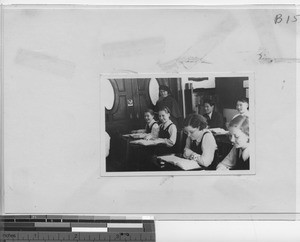 Maryknoll Sister with Russian students at Dalian, China, ca.1937