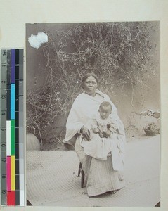 Rahely holding Koto, Madagascar, ca.1900