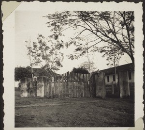 Going through the Basel Mission hospital in Agogo. The entrance from the street