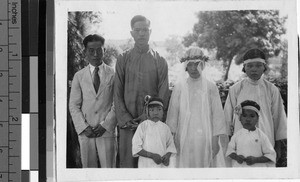 Married couple at their wedding, Loting, China, August 4, 1937