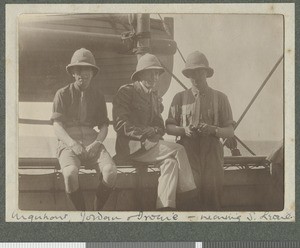 RAMC officers on deck, Atlantic Ocean, 4 June 1917