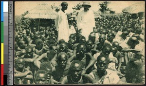 Men and boys await baptism, Uganda, ca.1920-1940