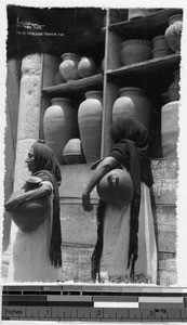 Two women in the market, Merida, Yucatan, Mexico, ca. 1946