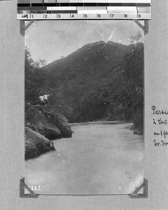 Missionaries Hollan and Kretschmer at Kiwira River, Nyasa, Tanzania, ca. 1903-1916