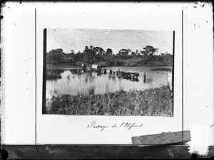 Wagon crossing Olifants river, Transvaal, South Africa