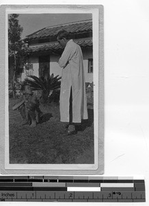 Fr. Dietz and a young leper at Dongzhen, China, 1925