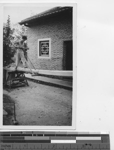 A young carpenter at Luoding, China, 1935