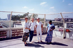 Chennai, Tamil Nadu. Park Town Mission High School (PTMS). On the roof top. From left to right: