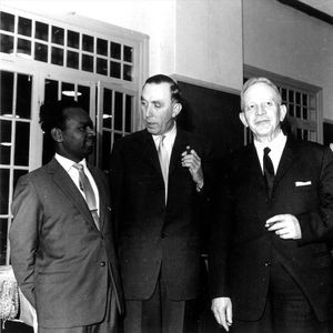 Annual meeting in Assens, 17/5-19/5 1963. From the left: Bishop Holm from Odense, Bishop Schiøl