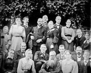 Missionaries gathered in Kotagiri the summer of 1906. Standing from left.Mildrid Nielsen, Helga