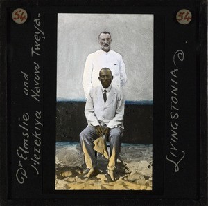 "Dr Elmslie and Hezekiya Navuvu Jweya, Livingstonia" Malawi, ca.1895