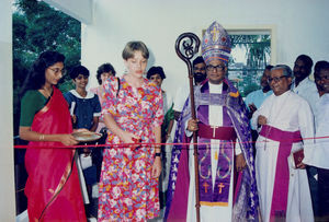 Tamil Nadu, South India. Dedication of the new 3rd floor, the Women's Christian Hostel (WSCH) i